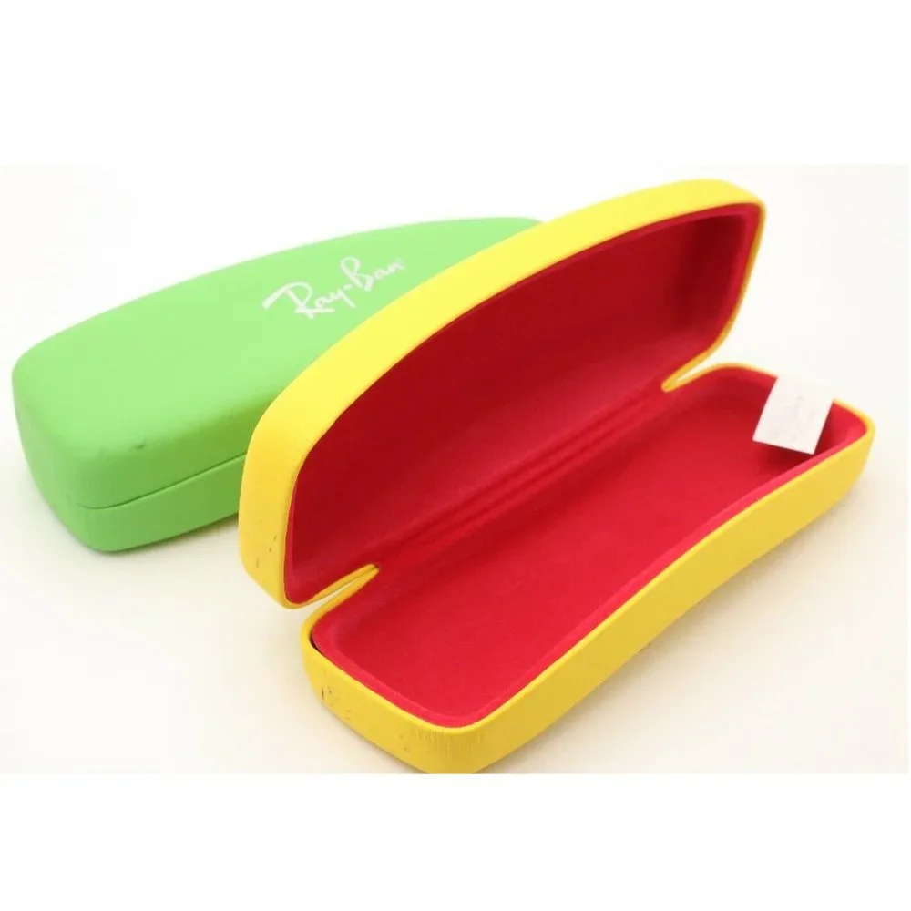 Original 2 Ray Ban Youth Kids Eyeglasses Sunglasses Case / Verity Green & Yellow